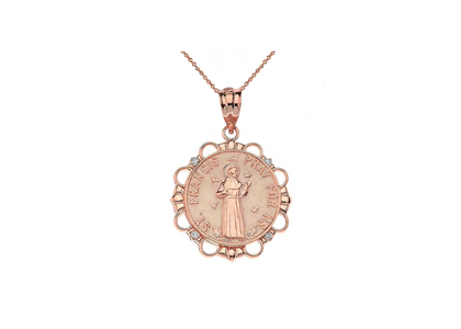 CZ Studded St Francis Pendant